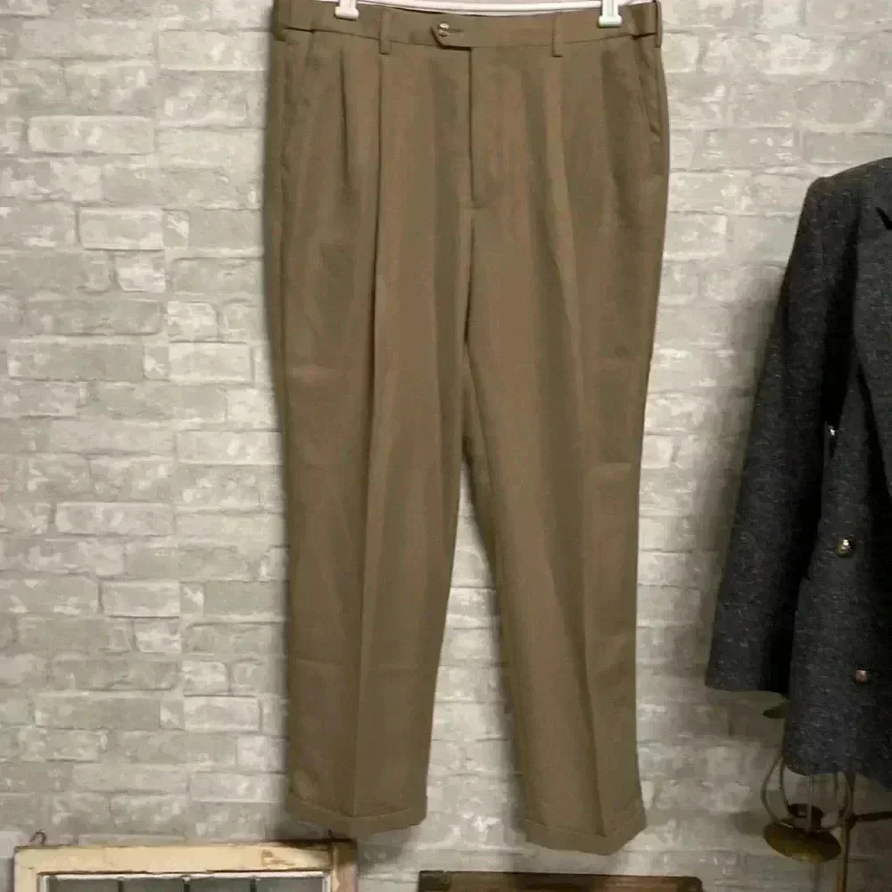 Mens Savane comfort waist khaki tan pants